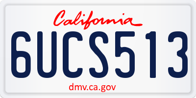 CA license plate 6UCS513
