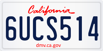 CA license plate 6UCS514
