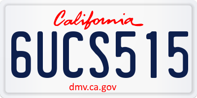 CA license plate 6UCS515