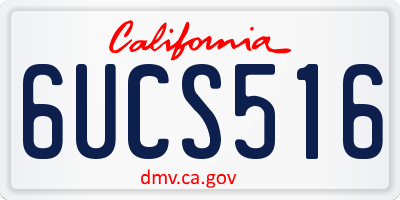 CA license plate 6UCS516