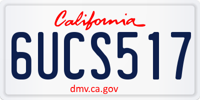 CA license plate 6UCS517