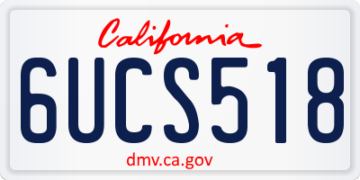 CA license plate 6UCS518