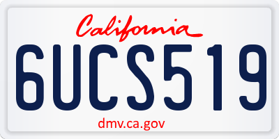 CA license plate 6UCS519
