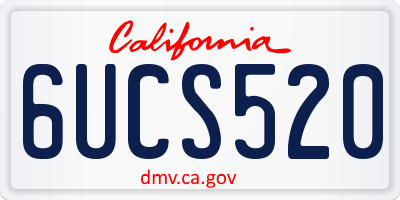 CA license plate 6UCS520