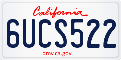 CA license plate 6UCS522