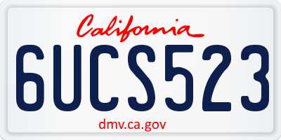 CA license plate 6UCS523