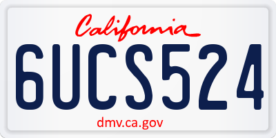 CA license plate 6UCS524