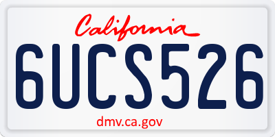 CA license plate 6UCS526