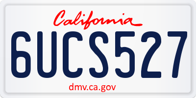 CA license plate 6UCS527