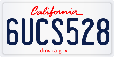 CA license plate 6UCS528