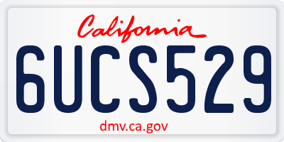 CA license plate 6UCS529