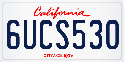 CA license plate 6UCS530