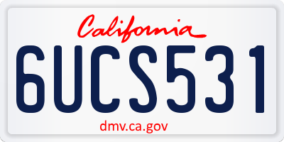 CA license plate 6UCS531