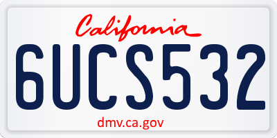 CA license plate 6UCS532