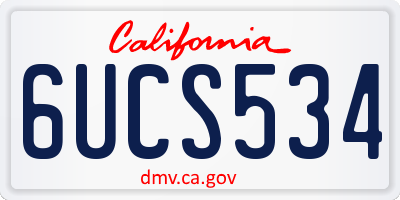 CA license plate 6UCS534