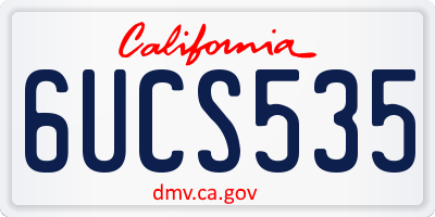 CA license plate 6UCS535