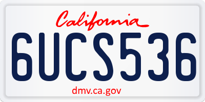CA license plate 6UCS536
