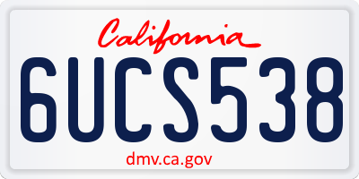 CA license plate 6UCS538