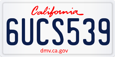 CA license plate 6UCS539
