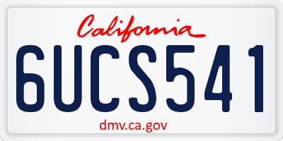 CA license plate 6UCS541