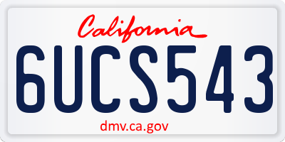 CA license plate 6UCS543