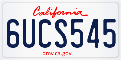 CA license plate 6UCS545