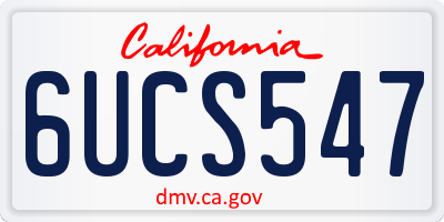 CA license plate 6UCS547