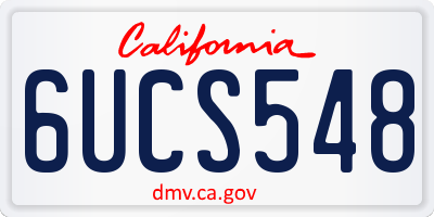 CA license plate 6UCS548