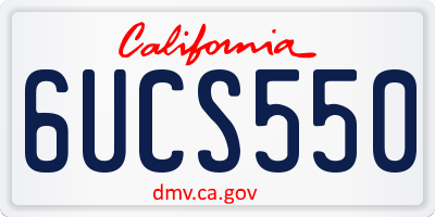 CA license plate 6UCS550