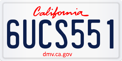 CA license plate 6UCS551