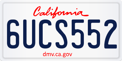 CA license plate 6UCS552