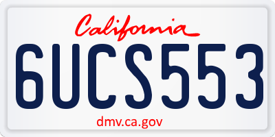 CA license plate 6UCS553