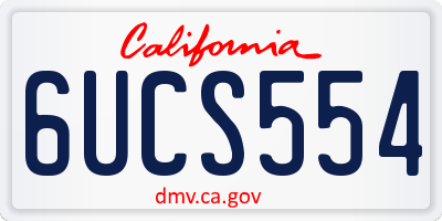 CA license plate 6UCS554