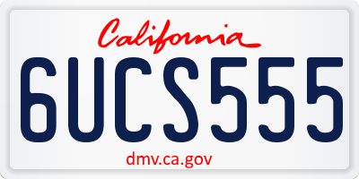 CA license plate 6UCS555