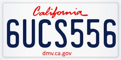 CA license plate 6UCS556