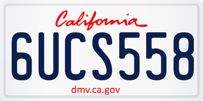CA license plate 6UCS558