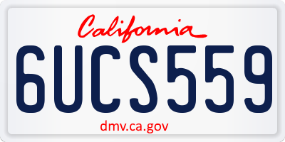 CA license plate 6UCS559