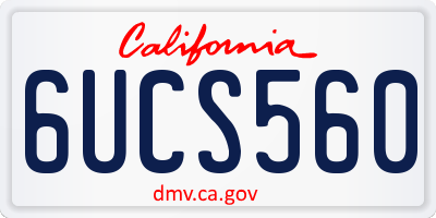 CA license plate 6UCS560