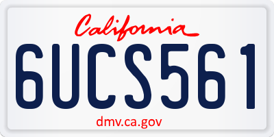 CA license plate 6UCS561