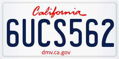 CA license plate 6UCS562