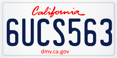 CA license plate 6UCS563