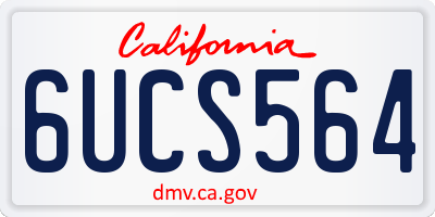 CA license plate 6UCS564