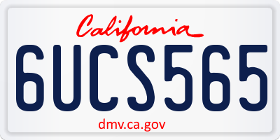 CA license plate 6UCS565