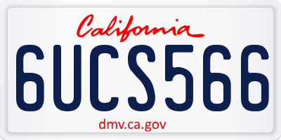 CA license plate 6UCS566
