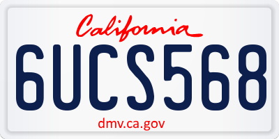 CA license plate 6UCS568