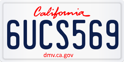 CA license plate 6UCS569