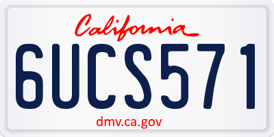 CA license plate 6UCS571