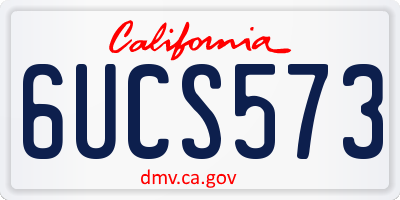 CA license plate 6UCS573