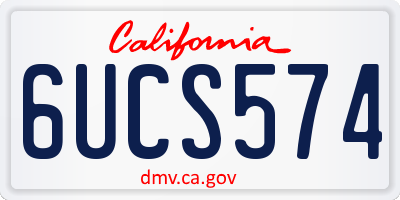 CA license plate 6UCS574