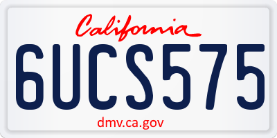 CA license plate 6UCS575